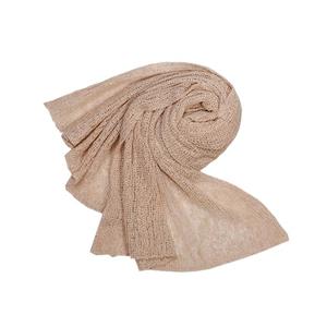 Matissa Newborn Baby Photography Prop Swaddle Cheesecloth Knit Crochet Wrap 16 Colors (Beige)