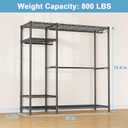 Ulif F7 Garment Rack, Heavy Duty Clothes Rack, Clothing Racks for Hanging Clothes, 6-Tiers Freestanding Portable Closet Storage Rack 58'' W 14.6'' D 76.6'' H, Max Load 800 Lbs, Black