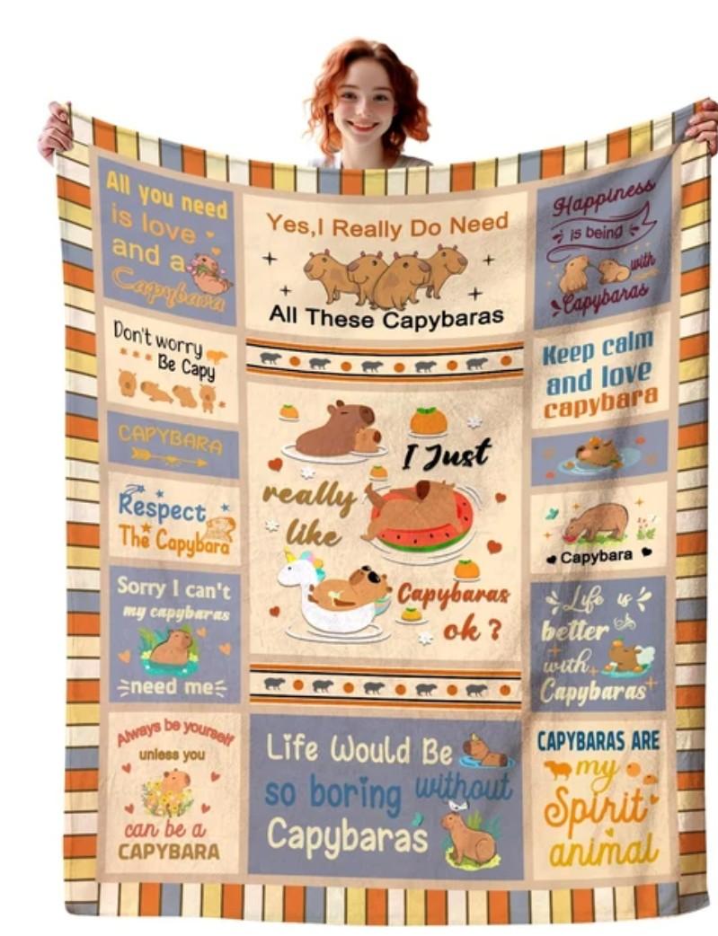 Dizogogo Capybara Blanket Capybara Stuff Animal Blanket Gifts for Girls,Cute Capybaras Throw Blankets Sofa Couch Decor,Best Birthday Gifts for Kids Girls Boys Women Capybaras Lovers 50"X40"