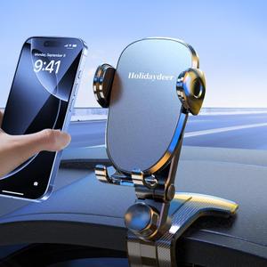 Holidaydeer 360 Rotatable,Car Phone Holder Mount,Silicone Phone Mount for Car Dashboard, Hands Free Cell Phone Holder Car Compatible with iPhone 17 16 15 14 13 12 Pro Max All Smartphones