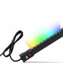 4200J Expandable RGB Power Strips with PC Surge Protection PD 20W Fast Charging Station for 1USBC&1USBA Ports 6 Outlets Desk Gaming Room Power Strip Multiple Devices Home Offices Extension Cord Black