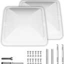 Jack Boss 2 Pack Set RV Vent Covers for Roof, 14 Inch Replacement Camper Vent Lid for Trailer and Motorhome, 14" x 14" x 3.25" White, Roof Vent - Two