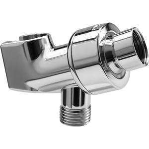 Plastic Shower Head Holder for Hand Held Showerhead Adjustable Shower Arm Mount for Connecting Shower Arm and Shower Hose Premium ABS Bracket with Brass Swivel Ball Joint Connect (Chrome)