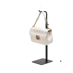 1Pack Purse Holder Handbag Display Stand: Hanger Rack Showing Bags, Purses, and Wreath, Adjustable Black Hook Stand for Tabletop, Closet, Desk, and Retail Use for Vendors