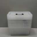 NUMIFUN Plastic Storage Bins with Lids 6 Pack Storage Organizer, 7 Quart Stackable Storage Bins with Buckle-Up Latches and Handle Storage totes easy for Home Office Pantry Organization, Clear Lids