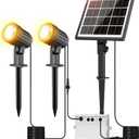 Solar Lights Outdoor, 2-in-1 Solar SpotLights 2700K Warm White, Landscape Lights with 3 Brightness 3 Modes, IP66 Waterproof, Auto On/Off Solar Panel Lights for Yard, Pathway, Garden, Tree