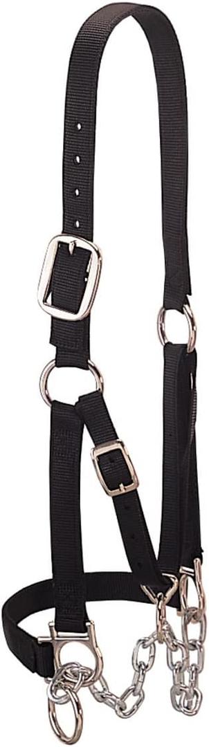 Weaver Livestock Heavy-Duty Restraint Nylon Cattle Halter, Adjustable, Modern Style Cow Calf Halter, Livestock Handling Equipment for Showing, Black