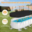 7x10Ft Rectangle Pool Cover for Above Ground Pools [ Upgrade 420D ] Swimming Pool Cover for 7x10Ft Rectangular Frame Pools with Elastic Band & Ground Nails, Hook and Loop Fastener, Super Windproof