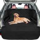 F-color SUV Cargo Liner for Dogs - Waterproof Pet Cargo Liner with Side Flaps, Comfort Dog Cargo Cover with Bumper Flap, Scrachproof Non-Slip Large Size for SUVs Sedans Trunks Vans, Black (L : 55" x 93")
