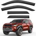 Outside-Mount Window Rain Guards Fit for 2025 2026 Toyota 4Runner, Extra Durable Window Visors Wind Deflector Dark Smoke Vent Shades Car Tape-on with Thicker 4PCS