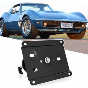 New No Drill Front Bumper License Plate Mount Bracket Holder Compatible with 2008-2019 Chevrolet Corvette C6 Front Grille License Plate Frames Front License Plate Mounting Kit Car Tag Accessories