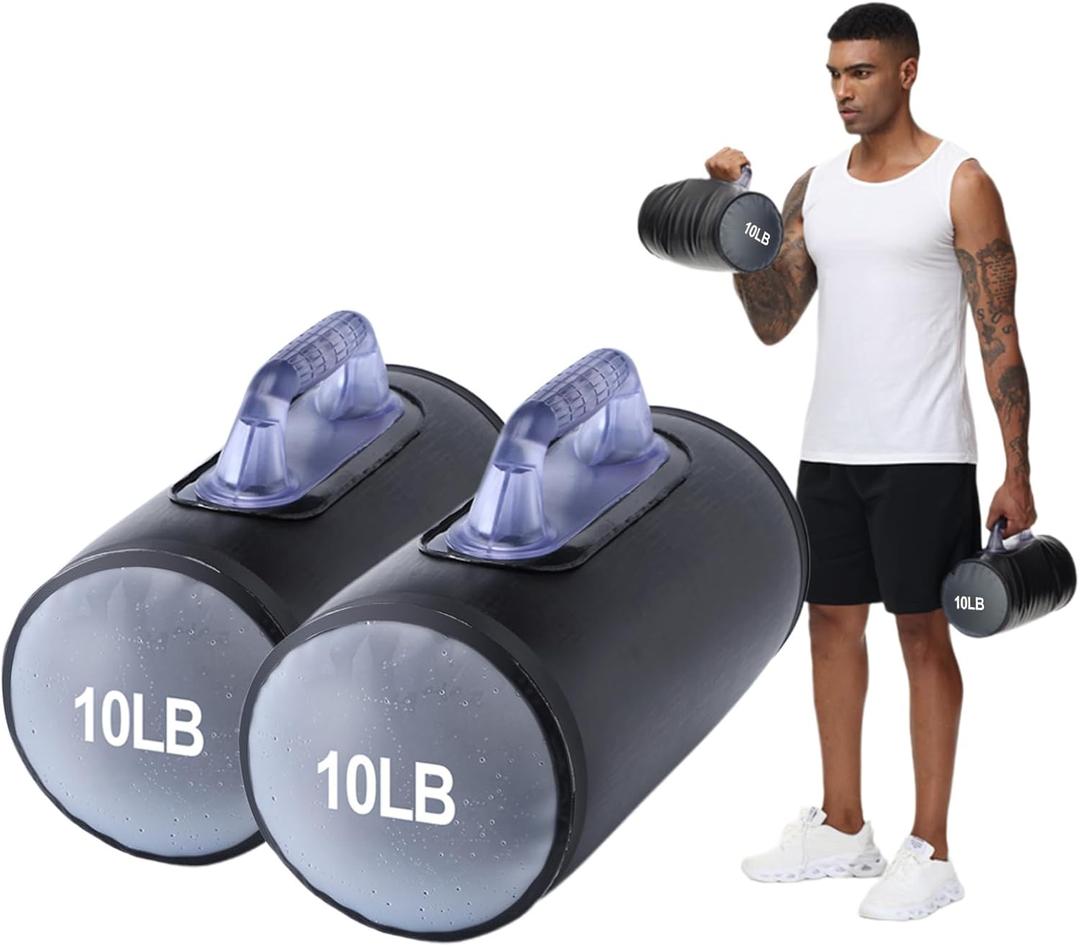 DEIRIS Water Dumbbells, Water Filled Training Dumbbells, Travel Weights Set, Adjustable Weights to 10 Lbs/Pair, Portable Gym for Strength Training, Fitness and Shaping
