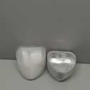 Hushee 24 Pcs 12 oz Valentine's Day Heart Shaped Cake Pan with Lid 5.5 Inch Aluminum Foil Disposable Cupcake Baking Pan Heart Food Packing Muffin Tin Liner Pudding Cooking Cup for Mother's Day