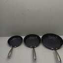 Kitchen Academy Hard Anodized Non Stick Frying Pans Set 3 Piece - 7.8 & 9.5 & 11 Black Ceramic Pan Skillet, Healthy Non Toxic Pans for Cooking, PTFE & PFOA Free, Induction & Oven Safe (500F)