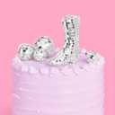 xo, Fetti Disco Ball and Cowgirl Boot Cake Topper - 5 pieces | Disco Bachelorette, Rodeo Birthday Party, Space Cowboy Supplies, 70s Groovy Cake Decoration, Western Baby Shower Cupcake Decor