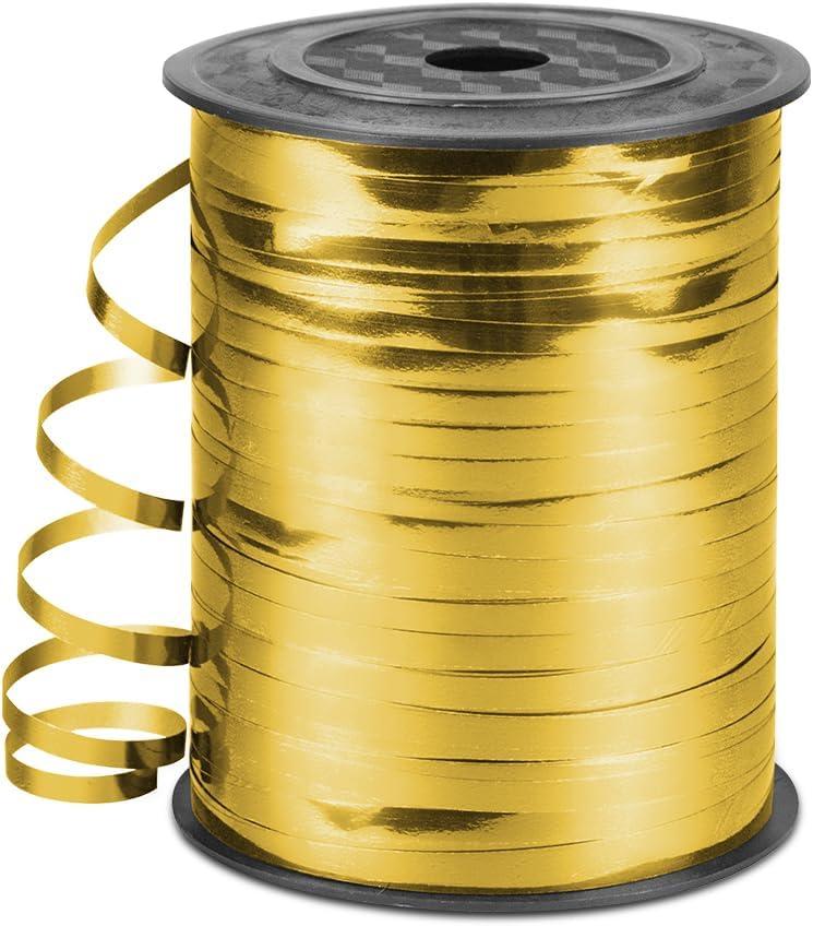 500 Yards Curling Ribbon for Gift Wrapping, 3/16" Balloon String for Christmas Valentine Birthday Wedding Party Festival Decoration, Crafts, Flower Bouquet(Metallic Gold)