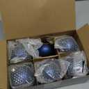 Syhood 3.15 Inch Glass Christmas Tree Ornaments 6 Pcs Christmas Ball Ornaments Hanging Christmas Baubles for Xmas Trees Holiday Decoration Wedding Party Gift(Dark Blue)