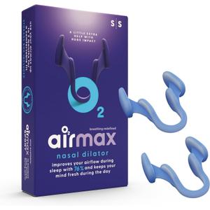 AIRMAX Nasal dilators for Sleeping - 76% More Airflow - Anti Snore Device - Breathe Freely Through the Nose - Sinus Relief, Sleep aid and snoring Solution - 2X Small Blue - 6 Month Relief