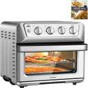 Air Fryer Toaster Oven, 7-in-1 Convection Countertop Oven w/Auto-Shut-Off, Timer, Accessories, Cookbook, 1800W, 21.5 QT Air Fryer Toaster Oven Combo, Bake, Broil, Toast, Stainless Steel
