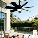 28 Inch Plug-In Outdoor Ceiling Fan with Lights and Remote, LED Gazebo Hanging Fan with Hook, 3CCT 3000K-6500K Dimmable Gazebo Fan, 6-Speed Quiet Ceiling Fan with Timer for Patio, Porch, Garage, Black