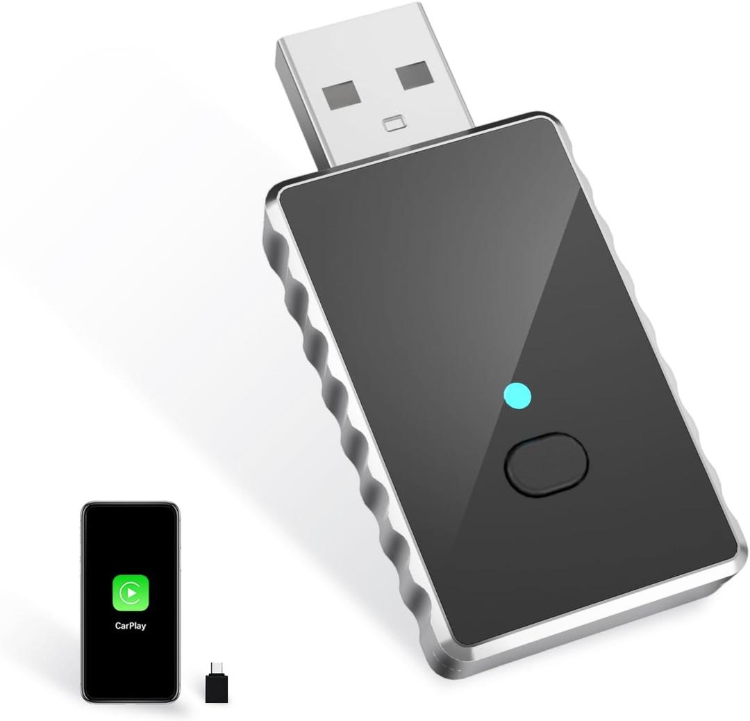 Wireless CarPlay Adapter for iPhone - Carplay&Android Auto Wireless Adapter Convert Wired to Wire-Less Carplay Dongle Fast Setup No Latency for Cars with Built-in Car-Play (Black)