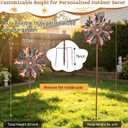 Wind Spinners Outdoor 84 Inch for Garden and Yard, Large Metal Wind Spinners with 7 Color Solar Lights, Heavy Duty Metal Wind Spinner for Lawn, Backyard, Patio, Outside Decor Gift (24" W x 84" H)