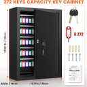 272 Keys Key Lock Box Wall Mount with 272 Numbered Hooks and 272 Colored Key Tags, Anti-Theft Key Cabinet with Key Return Drop Slot, Key Storage Box Key Organizer for Car Garage Home Office
