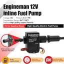 Universal Electric Fuel Pump Kit 12V 4.5-7psi Low Pressure Electric Fuel Pump With Installation Kit For Carburetor Gasoline or Diesel Engine EP12S