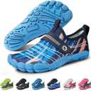 SEEKWAY Barefoot Water Shoes for Kids - Wide Toe Box and Quick-Dry Sand Shoes Toddler for Hiking Swim Beach Pool Kayak Sport Accessories, Camping Essentials Must-Haves for Boys Girls Sizes (5 Big Kid, 1a-navy Blue)