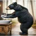Rustic Black Bear Handwashing Humor Metal Tin Sign Vintage-Inspired Wall Art Cabin Decor for Bathroom & Kitchen Unique Wildlife Home Decor IndoorOutdoor Gift for Nature & Animal Lovers 12x16inch