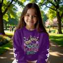 New Orleans Sweatshirts Kids Boys Girls Fat Tuesday Carnival Shirt New Orleans Long Sleeve Pullover Tops 6-12 Years (Purple)