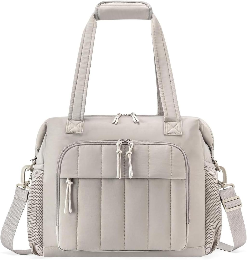 Puffer Cooler Bag 35 Cans Insulated Soft Cooler for Women Lightweight Ice Chest Leakproof & Portable Lunch Coolers for Picnic, Beach, Camping, Work, Travel, Trip (Camel)