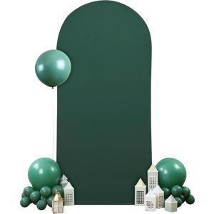 7.2FT Hunter Green Arch Backdrop Cover, Spandex Fitted Wedding Arch Stand Covers 2-Sided Round Top Chiara Arch Backdrop Cover for Wedding Ceremony Birthday Party Baby Shower Banquet Decoration