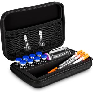 Peptide Case 8 x 3ml + Bac & Case Holds Vials Water Bac Peptide Glp1, 3ml Vial Storage, Fridge Freezer Travel, with Mesh Pocket (Only Box)