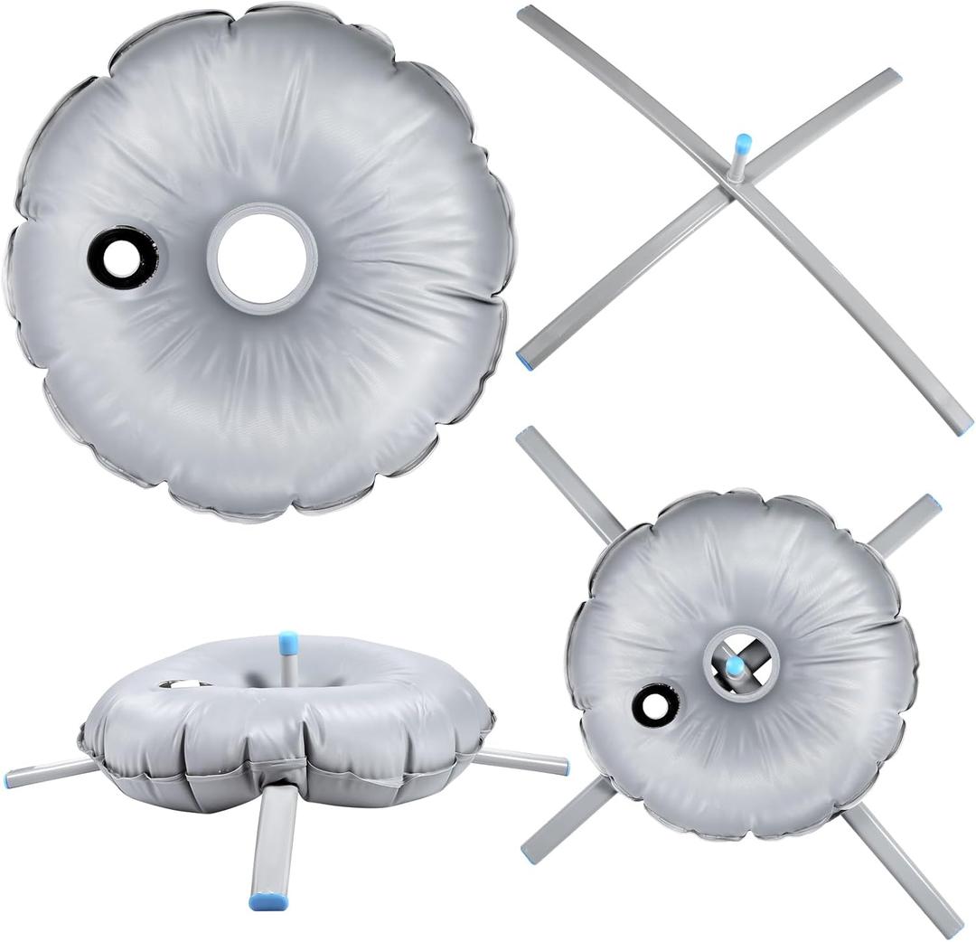 Blulu 2 Sets Feather Flag Base Foldable Flag Stand Base with Water Bag Cross Metal Pole Stand Fits with a 0.65'' Inner Diameter for Outdoor Business