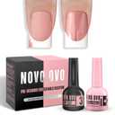 NOVO OVO French Tip Solution Kit, Including One Muti-function UV Nail Glue (also can work as Builder Gel) 10 ml, One Premium Top Coat 10ml for Pre-designed False Nail Tips Easy to Use 30 days lasting