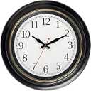Bernhard Products Large Wall Clock 18" Quality Quartz Silent Non Ticking, Battery Operated for Home/ Living Room/ Over Fireplace, Beautiful Decorative Timeless Stylish Dark Brown XL Clocks, Easy to Read