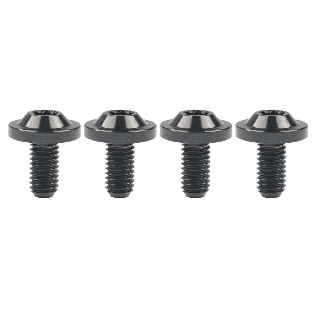 Titanium Ti M5x10 12 15 20 25 30 35mm Button Torx Head Bolt Screw for Bicycle Motorcycle (M5x10mm, Black)