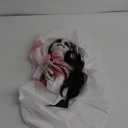 Scary Halloween Decorations Outdoor, Hanging Swinging Girl Ghost with Lighted Eyes and Creepy Sound, Sound Activated Scary Animatronic Doll Prop for Haunted House Yard Porch Halloween Party Decor