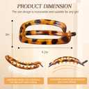 6 PCS Flat Claw Clips for Women, French Flat Claw Clip, Tortoise Shell Flat Hair Clip for Thin Thick Hair, Lay Down Claws Clips, Medium Classic Hair Barrettes