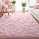 5x7 ft Pink Rugs for Living Room Fluffy Bedroom Rug Non-Slip Area Rugs Shag Carpet for Nursery Kids PlayRoom Dorm Office Indoor Thick Modern Plush Carpets Girls