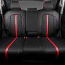 Custom Fit CRV Seat Covers for 2023-2026 Honda CR-V Hybrid & Gas, Waterproof Faux Leather Full Set Car Seat Cover, Fits LX, EX, EX-L, Sport, Touring, TrailSport (Black+Red)