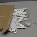 Winter Wonderland Snowflake Party Decorations, Christmas Hanging Decor, White Paper Star Snowflake Lanterns with Lights Paper Fans Garlands Set for Christmas Frozen Winter Birthday Wedding Party Decor