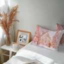 Christmas Tree Outdoor Waterproof Pillow Covers 20x12 Pack of 2 Pink Xmas Ginger Bread Man House Snowflake Fantasy Decorative Outdoor Pillow Covers Square Cushion Cases for Patio Pergola Couch (Light Pink Light Brown White)