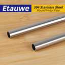 3/4 Inch (19mm) OD Round Metal Pipe, 304 Stainless Steel Tubing, 12" Length Weldable Industrial Straight Tube, 1 PCS