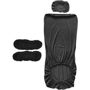 Fenteer Office Chair Cover Seat Protector Armrest Cover Water Resistant Washable Soft Comfortable Rotating Armchair Slipcover for Office Dining Room, Black, L