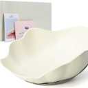 Shell Ceramic Dog Bowls & Cat Food Bowl, Whisker-Friendly Feeding Dish for Small Dogs & Cats, Non-Slip Food Grade Pet Bowl with Stainless Steel Base, Aesthetic Design
