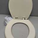 Mayfair Cassel Slow Close Toilet Seat, Easy Clean, Non Slip Premium Wood Seat, Easy Install, Made in USA, Round, Bone