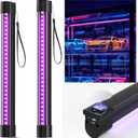Bstrip Battery Powered Black Light, Rechargeable Blacklight, Cordless 395nm Light Glow Party, Halloween, Body Painting, 2 Packs