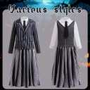 Black costume girls dress for Kids Black Family Costumes Halloween costumes girls Party Dress 4-13Y